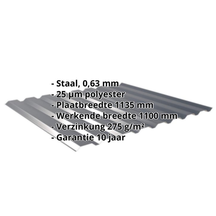 Damwandplaat 20/1100 | Gevel Staal 0,63 mm | 25 µm Polyester | 7016 - Antracietgrijs Damwandplaat 20/1100 | Gevel | Staal 0,63 mm | 25 µm Polyester | 7016 - Antracietgrijs #2