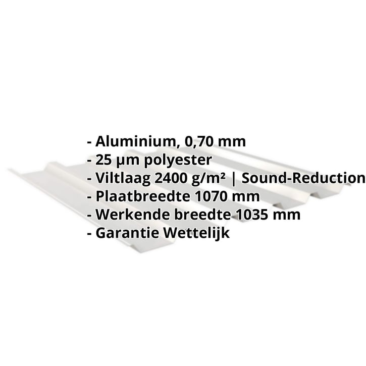 Damwandplaat 35/207 | Dak | Anti-Drup 2400 g/m² | Aluminium 0,70 mm | 25 µm Polyester | 9006 - Zilver-Metall #2