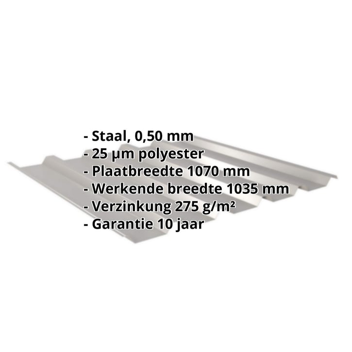 Damwandplaat 35/207 | Dak Staal 0,50 mm | 25 µm Polyester | 9007 - Grijs aluminiumkleurig Damwandplaat 35/207 | Dak | Staal 0,50 mm | 25 µm Polyester | 9007 - Grijs aluminiumkleurig #2