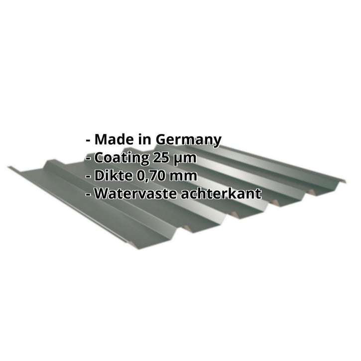 Damwandplaat 35/207 | Dak Aluminium 0,70 mm | 25 µm Polyester | 6005 - Mosgroen Damwandplaat 35/207 | Dak | Aluminium 0,70 mm | 25 µm Polyester | 6005 - Mosgroen #2