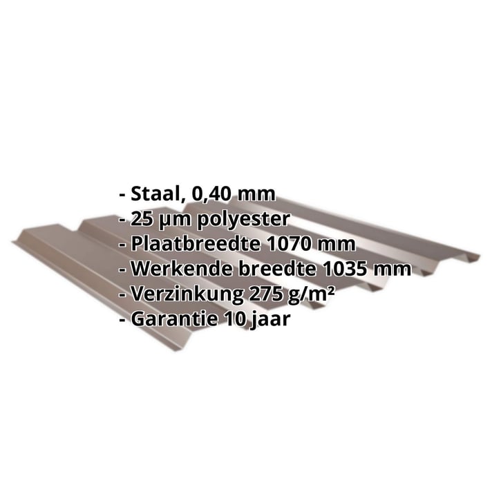 Damwandplaat 35/207 | Gevel | Restpartij | Staal 0,40 mm | 25 µm Polyester | 8014 - Sepiabruin #2