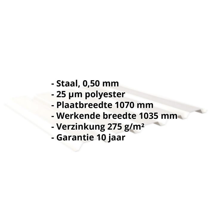 Damwandplaat 35/207 | Gevel | Staal 0,50 mm | 25 µm Polyester | 9010 - Zuiverwit #2