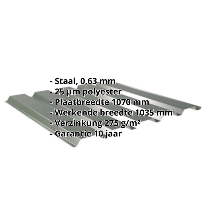 Damwandplaat 35/207 | Gevel Staal 0,63 mm | 25 µm Polyester | 6020 - Chroomoxydegroen Damwandplaat 35/207 | Gevel | Staal 0,63 mm | 25 µm Polyester | 6020 - Chroomoxydegroen #2