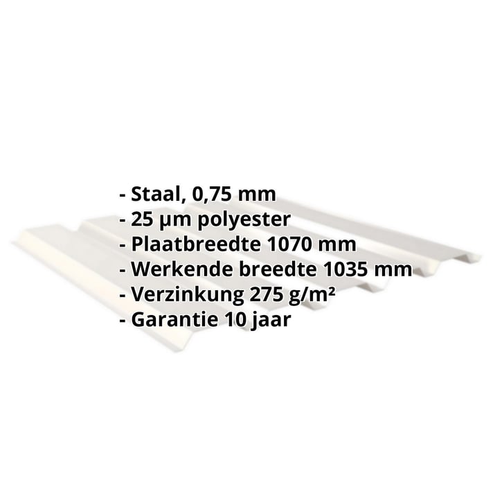 Damwandplaat 35/207 | Gevel Staal 0,75 mm | 25 µm Polyester | 9002 - Grijswit Damwandplaat 35/207 | Gevel | Staal 0,75 mm | 25 µm Polyester | 9002 - Grijswit #2