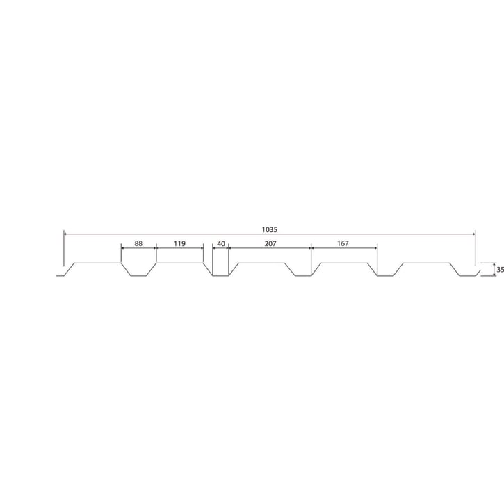 Damwandplaat 35/207 | Gevel Staal 0,75 mm | 60 µm Puramid | 7016 - Antracietgrijs Damwandplaat 35/207 | Gevel | Staal 0,75 mm | 60 µm Puramid | 7016 - Antracietgrijs #8
