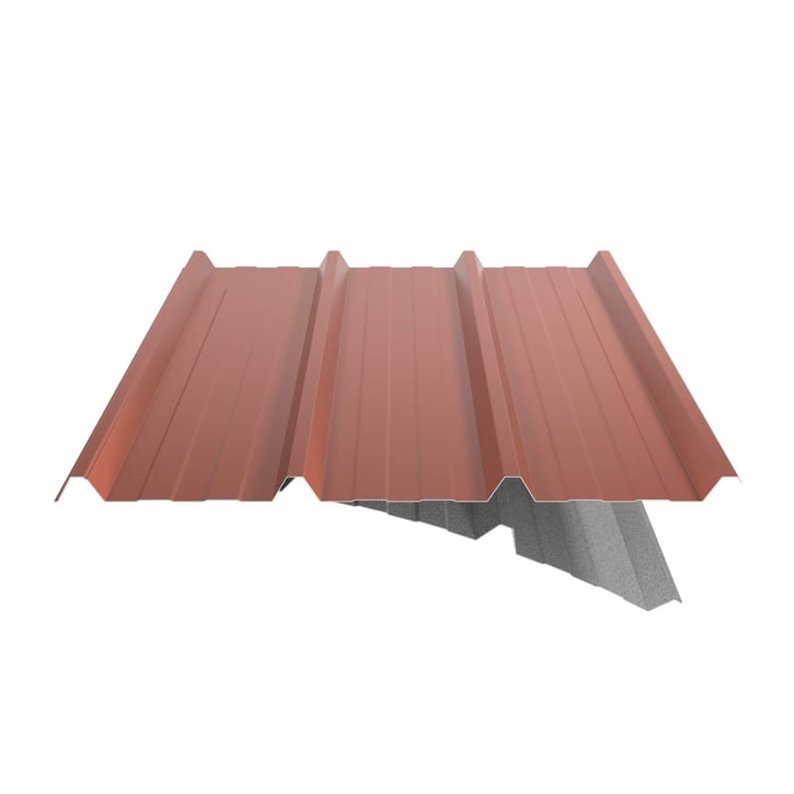 Damwandplaat 45/333 | Dak | Anti-Drup 1000 g/m² | Staal 0,50 mm | 25 µm Polyester | 8004 - Koperbruin #6