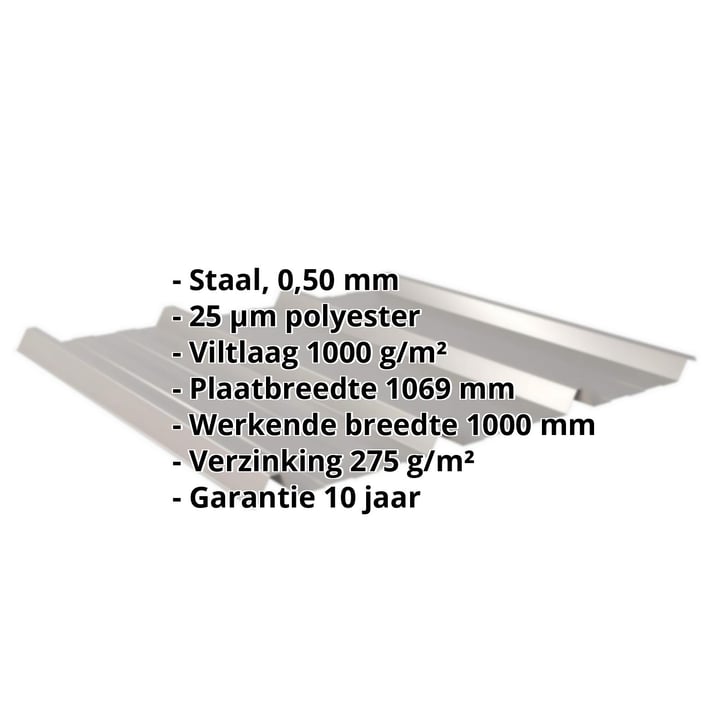 Damwandplaat 45/333 | Dak | Anti-Drup 1000 g/m² | Staal 0,50 mm | 25 µm Polyester | 9007 - Grijs aluminiumkleurig #2