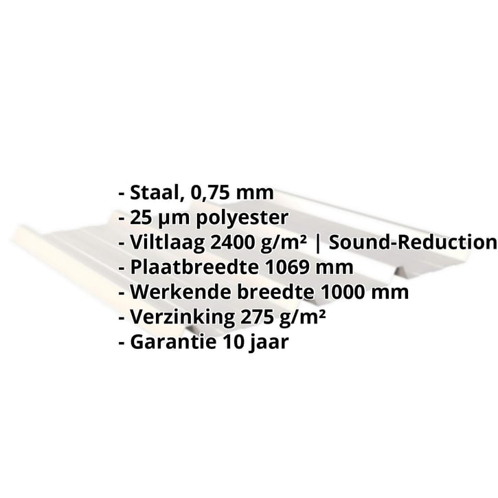 Damwandplaat 45/333 | Dak | Anti-Drup 1000 g/m² Staal 0,75 mm | 25 µm Polyester | 9002 - Grijswit Damwandplaat 45/333 | Dak | Anti-Drup 1000 g/m² | Staal 0,75 mm | 25 µm Polyester | 9002 - Grijswit #2