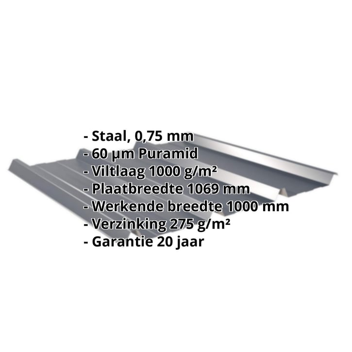 Damwandplaat 45/333 | Dak | Anti-Drup 1000 g/m² Staal 0,75 mm | 60 µm Puramid | 7016 - Antracietgrijs Damwandplaat 45/333 | Dak | Anti-Drup 1000 g/m² | Staal 0,75 mm | 60 µm Puramid | 7016 - Antracietgrijs #2