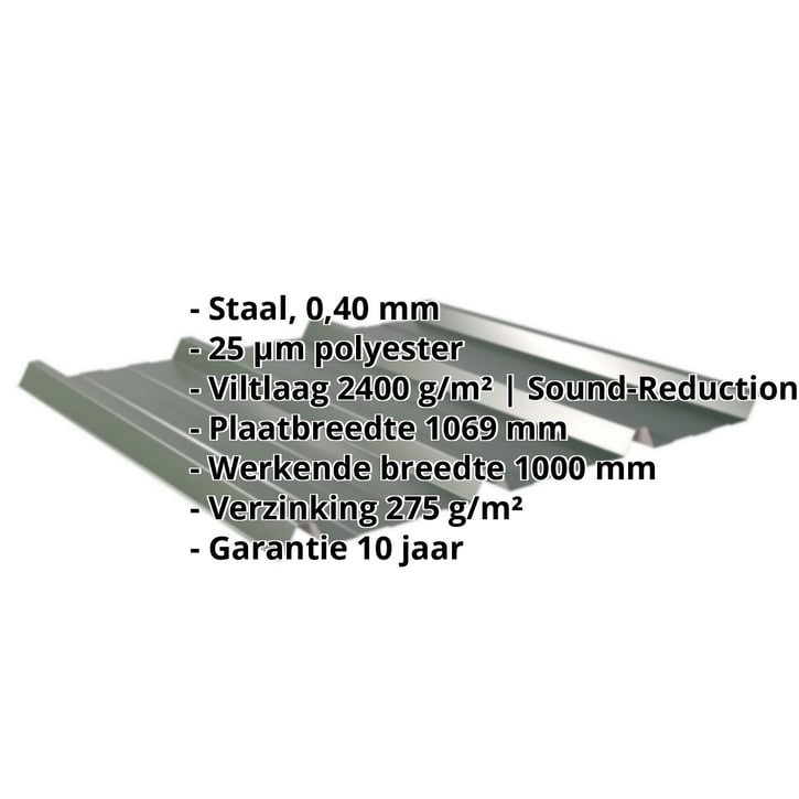 Damwandplaat 45/333 | Dak | Anti-Drup 2400 g/m² | Restpartij Staal 0,40 mm | 25 µm Polyester | 6020 - Chroomoxydegroen Damwandplaat 45/333 | Dak | Anti-Drup 2400 g/m² | Restpartij | Staal 0,40 mm | 25 µm Polyester | 6020 - Chroomoxydegroen #2
