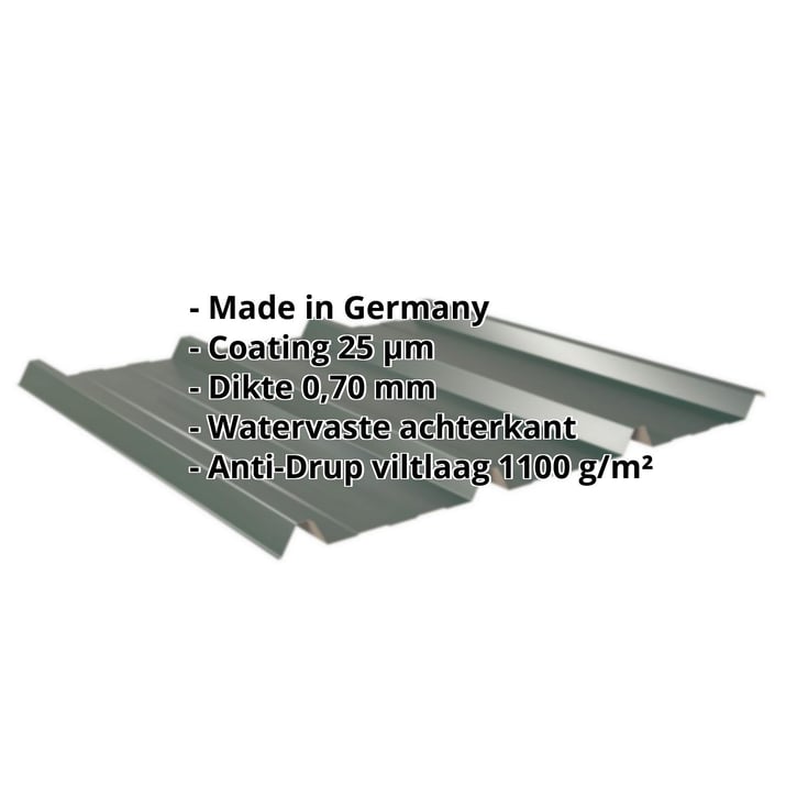 Damwandplaat 45/333 | Dak | Anti-Drup 700 g/m² Aluminium 0,70 mm | 25 µm Polyester | 6005 - Mosgroen Damwandplaat 45/333 | Dak | Anti-Drup 700 g/m² | Aluminium 0,70 mm | 25 µm Polyester | 6005 - Mosgroen #2