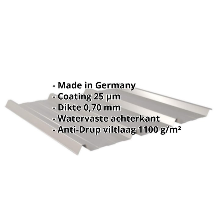 Damwandplaat 45/333 | Dak | Anti-Drup 700 g/m² | Aluminium 0,70 mm | 25 µm Polyester | 9007 - Grijs aluminiumkleurig #2