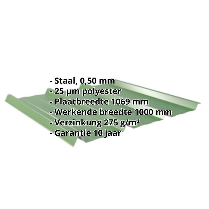 Damwandplaat 45/333 | Dak | Staal 0,50 mm | 25 µm Polyester | 6002 - Loofgroen #2
