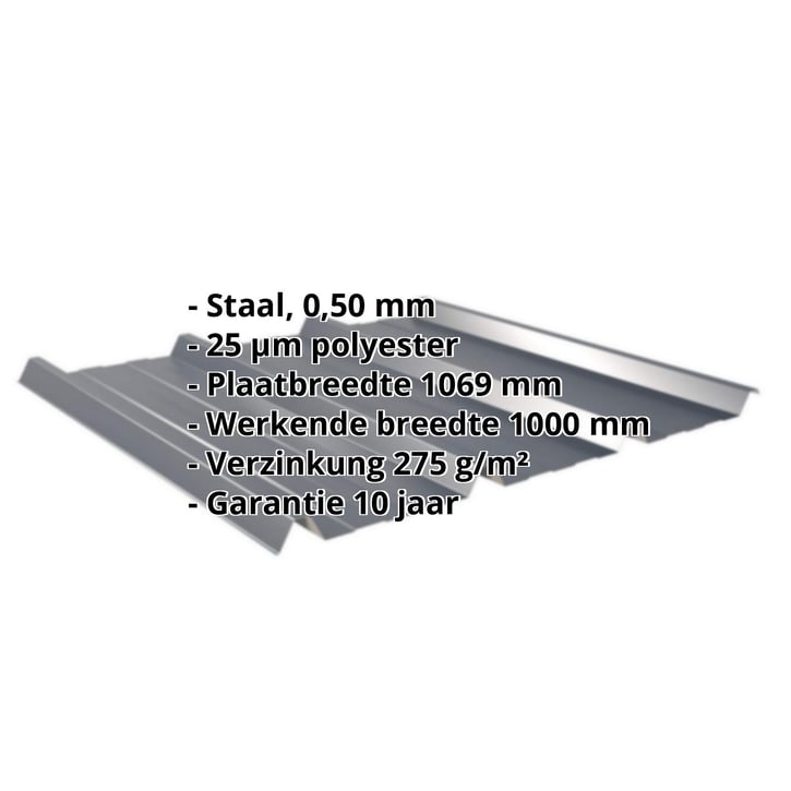 Damwandplaat 45/333 | Dak | Staal 0,50 mm | 25 µm Polyester | 7016 - Antracietgrijs #2