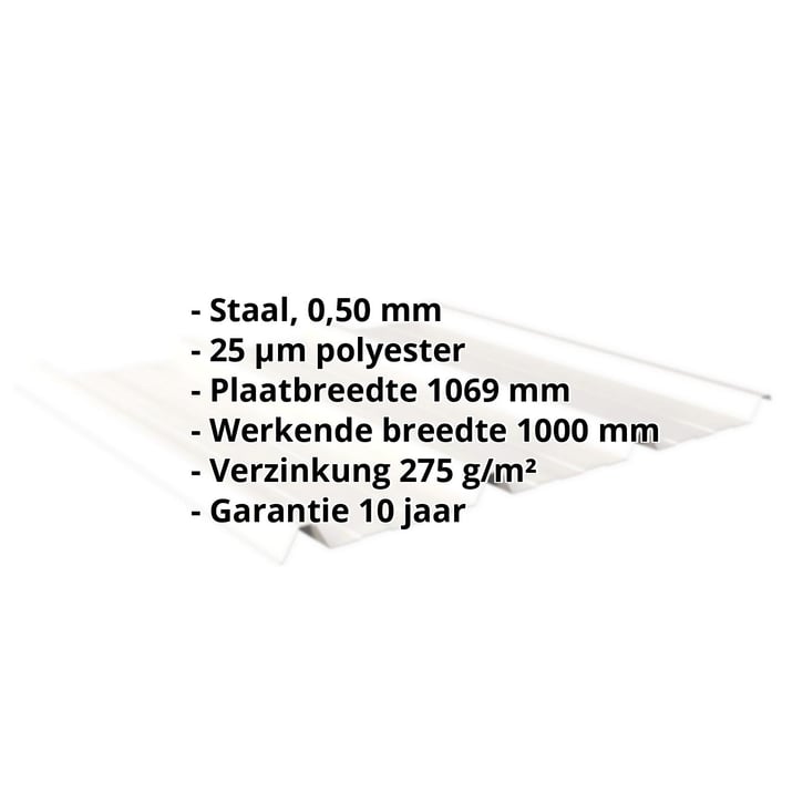 Damwandplaat 45/333 | Dak Staal 0,50 mm | 25 µm Polyester | 9010 - Zuiverwit Damwandplaat 45/333 | Dak | Staal 0,50 mm | 25 µm Polyester | 9010 - Zuiverwit #2