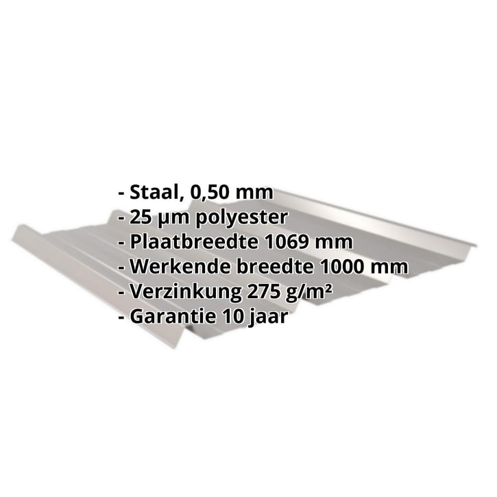 Damwandplaat 45/333 | Dak | Staal 0,50 mm | 25 µm Polyester | 9007 - Grijs aluminiumkleurig #2