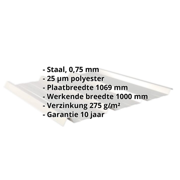 Damwandplaat 45/333 | Dak | Staal 0,75 mm | 25 µm Polyester | 9006 - Zilver-Metallic #2