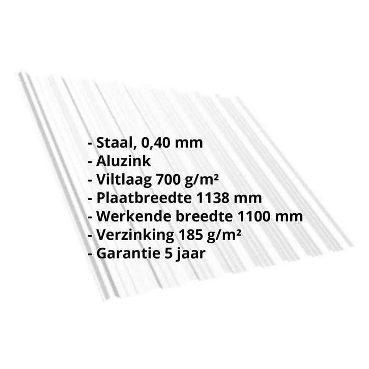 Damwandplaat T18DR | Dak | Anti-Drup 700 g/m² | Staal 0,40 mm | Aluzink | Zilvergrijs #2