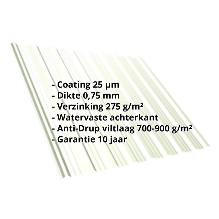 Damwandplaat T18DR | Dak | Anti-Drup 700 g/m² | Staal 0,75 mm | 25 µm Polyester | 9002 - Grijswit #2
