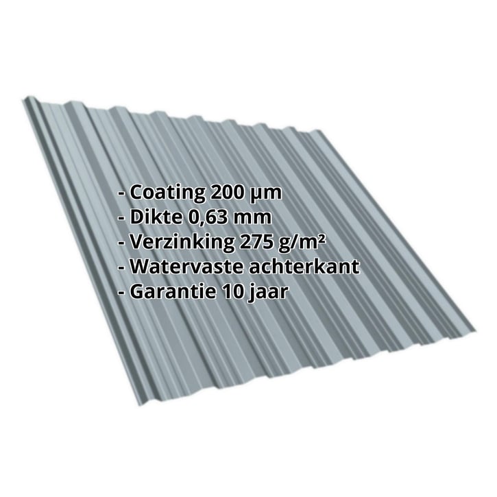Damwandplaat T18DR | Dak | Staal 0,63 mm | 200 µm HPS Ultra® | 7040 - Venstergrijs #2