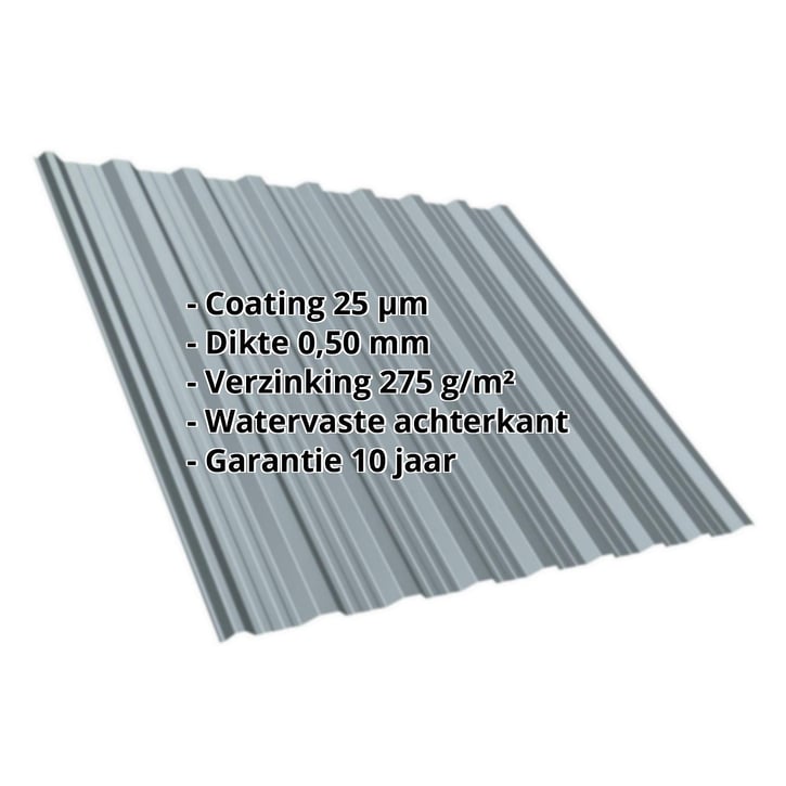 Damwandplaat T18DR | Dak | Staal 0,50 mm | 25 µm Polyester | 7000 - Pelsgrijs #2