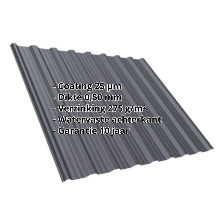 Damwandplaat T18DR | Dak Staal 0,50 mm | 25 µm Polyester | 7024 - Grafietgrijs Damwandplaat T18DR | Dak | Staal 0,50 mm | 25 µm Polyester | 7024 - Grafietgrijs #2