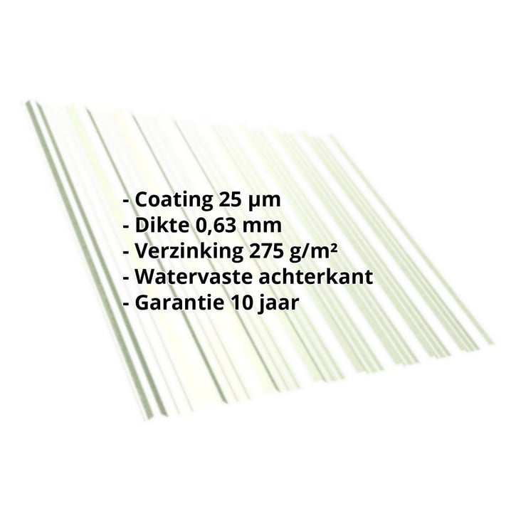 Damwandplaat T18DR | Dak | Staal 0,63 mm | 25 µm Polyester | 9002 - Grijswit #2