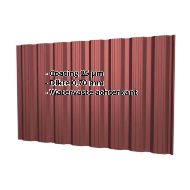 Damwandplaat T18DR | Gevel | Aluminium 0,70 mm | 25 µm Polyester | 8012 - Roodbruin #2