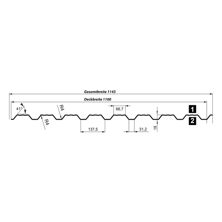 Damwandplaat T18DR | Gevel | Aluminium 0,70 mm | 25 µm Polyester | 8012 - Roodbruin #5