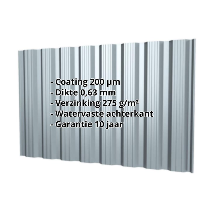 Damwandplaat T18DR | Gevel | Staal 0,63 mm | 200 µm HPS Ultra® | 7040 - Venstergrijs #2