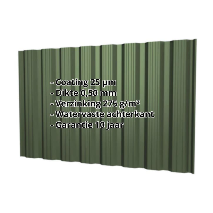 Damwandplaat T18DR | Gevel Staal 0,50 mm | 25 µm Polyester | 6020 - Chroomoxydegroen Damwandplaat T18DR | Gevel | Staal 0,50 mm | 25 µm Polyester | 6020 - Chroomoxydegroen #2