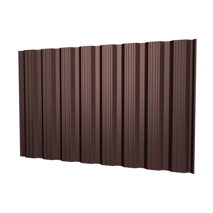 Damwandplaat T18DR | Gevel | Staal 0,75 mm | 25 µm Polyester | 8017 - Chocoladebruin #1