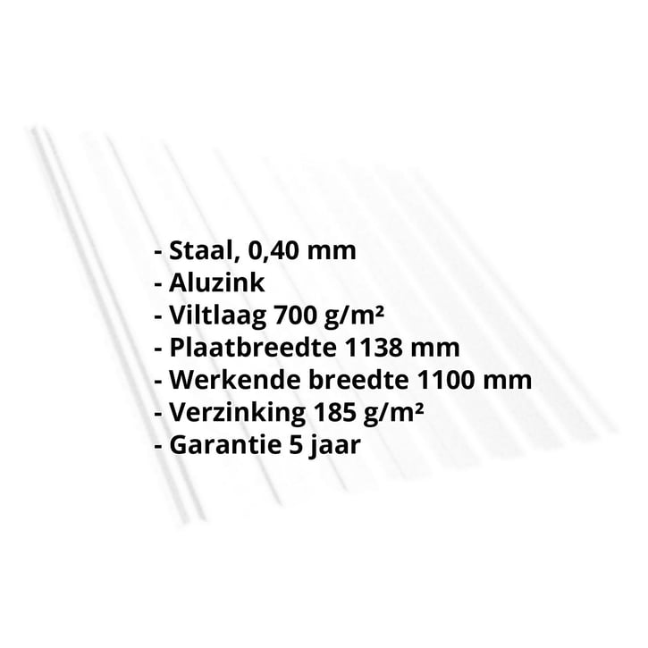 Damwandplaat T20M | Dak | Anti-Drup 700 g/m² Staal 0,40 mm | Aluzink | Zilvergrijs Damwandplaat T20M | Dak | Anti-Drup 700 g/m² | Staal 0,40 mm | Aluzink | Zilvergrijs #2