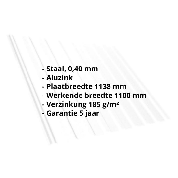 Damwandplaat T20M | Dak | Staal 0,40 mm | Aluzink | Zilvergrijs #2