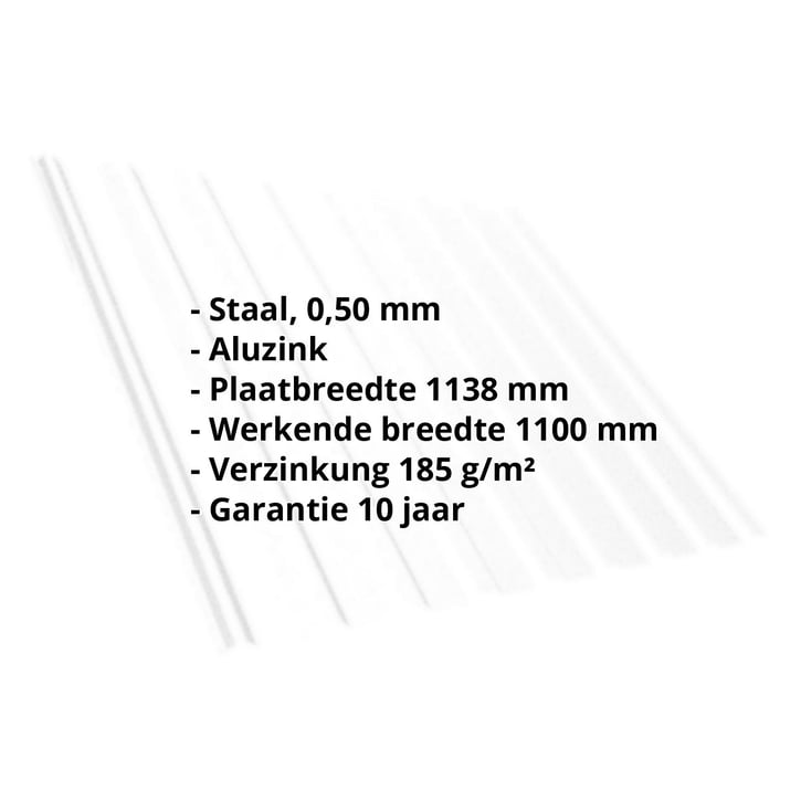 Damwandplaat T20M | Dak Staal 0,50 mm | Aluzink | Zilvergrijs Damwandplaat T20M | Dak | Staal 0,50 mm | Aluzink | Zilvergrijs #2