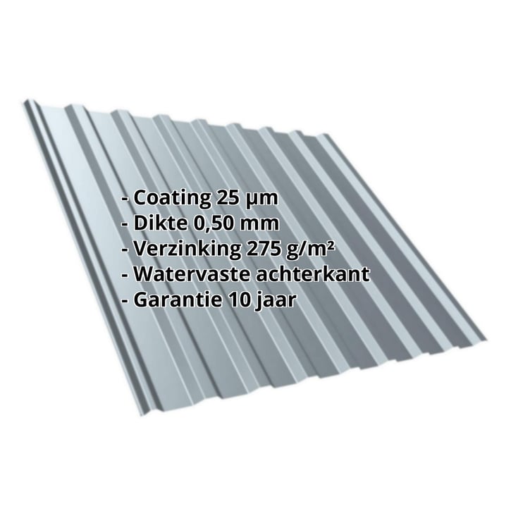 Damwandplaat T20M | Dak | Staal 0,50 mm | 25 µm Polyester | 7000 - Pelsgrijs #2
