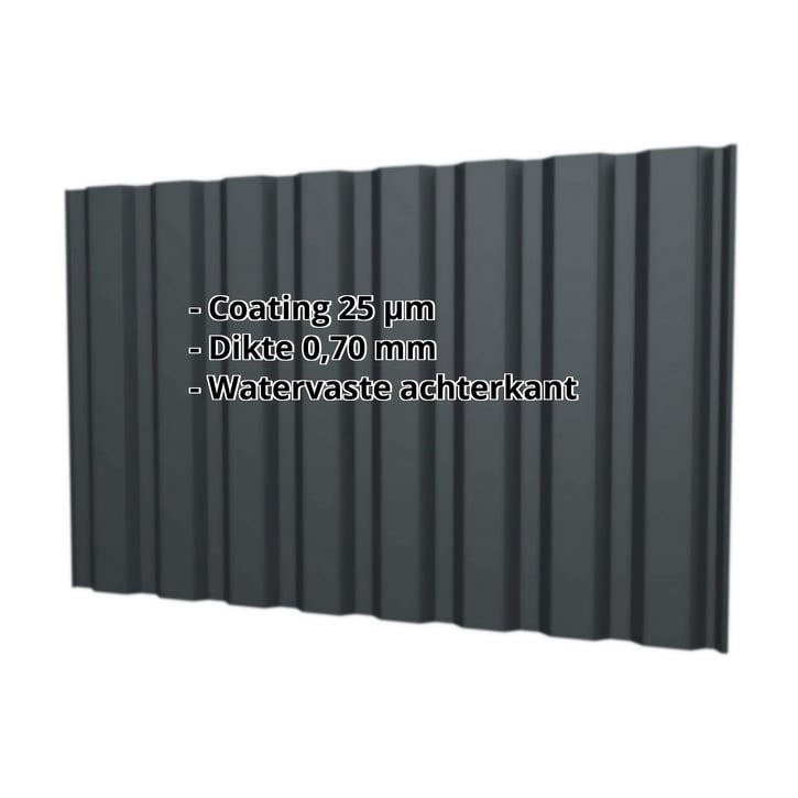 Damwandplaat T20M | Gevel | Aluminium 0,70 mm | 25 µm Polyester | 7016 - Antracietgrijs #2