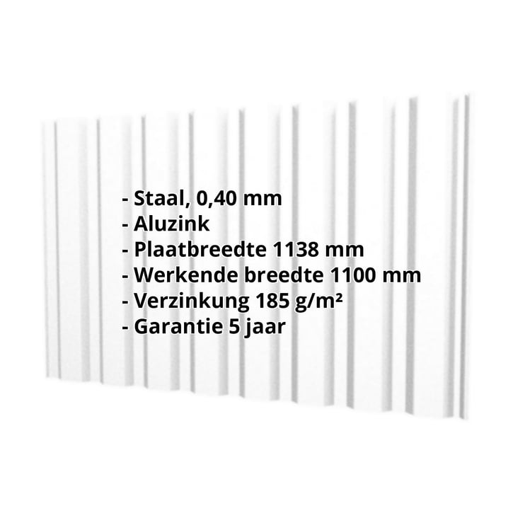 Damwandplaat T20M | Gevel | Staal 0,40 mm | Aluzink | Zilvergrijs #2
