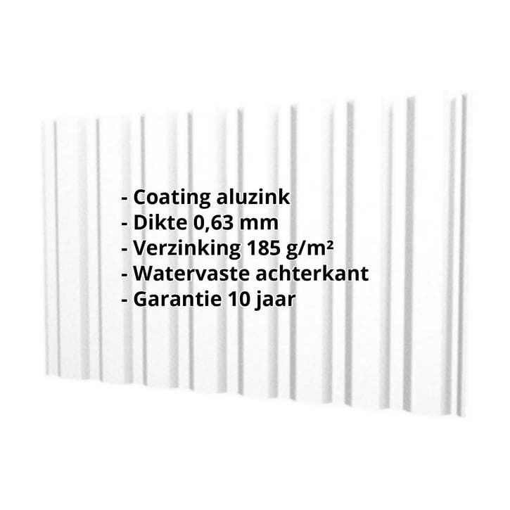Damwandplaat T20M | Gevel | Staal 0,63 mm | Aluzink | Zilvergrijs #2