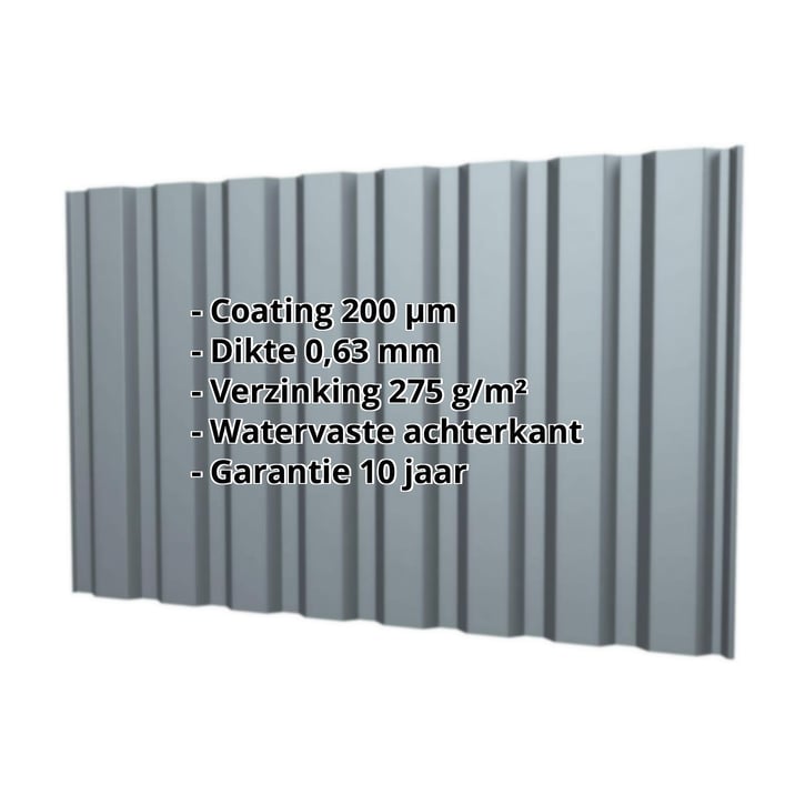 Damwandplaat T20M | Gevel | Staal 0,63 mm | 200 µm HPS Ultra® | 7040 - Venstergrijs #2