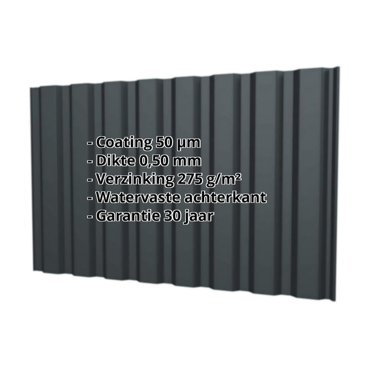 Damwandplaat T20M | Gevel | Staal 0,50 mm | 50 µm PURLAK® | 7016 - Antracietgrijs #2