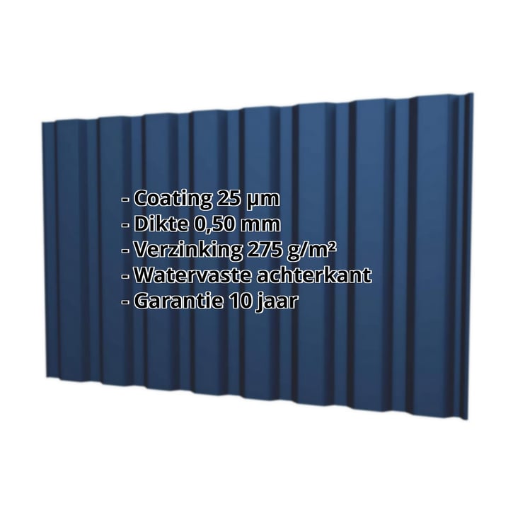 Damwandplaat T20M | Gevel Staal 0,50 mm | 25 µm Polyester | 5010 - Gentiaanblauw Damwandplaat T20M | Gevel | Staal 0,50 mm | 25 µm Polyester | 5010 - Gentiaanblauw #2