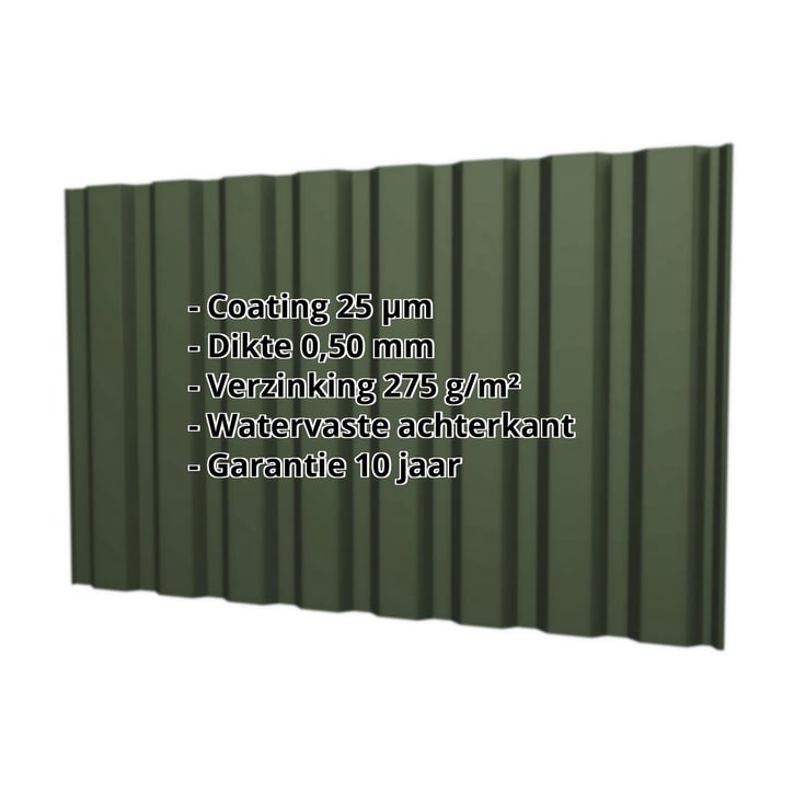 Damwandplaat T20M | Gevel Staal 0,50 mm | 25 µm Polyester | 6020 - Chroomoxydegroen Damwandplaat T20M | Gevel | Staal 0,50 mm | 25 µm Polyester | 6020 - Chroomoxydegroen #2