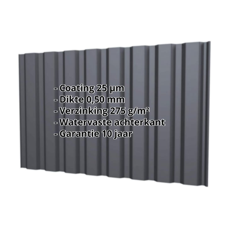 Damwandplaat T20M | Gevel | Staal 0,50 mm | 25 µm Polyester | 7024 - Grafietgrijs #2