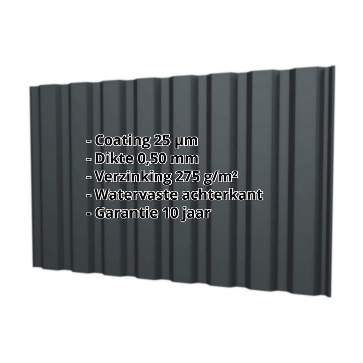 Damwandplaat T20M | Gevel Staal 0,50 mm | 25 µm Polyester | 7016 - Antracietgrijs Damwandplaat T20M | Gevel | Staal 0,50 mm | 25 µm Polyester | 7016 - Antracietgrijs #2