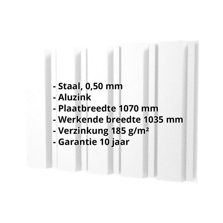 Damwandplaat T35/207M | Gevel | Staal 0,50 mm | Aluzink | Zilvergrijs #2