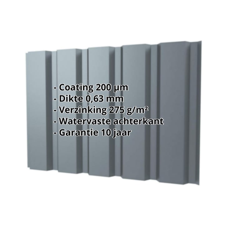 Damwandplaat T35/207M | Gevel | Staal 0,63 mm | 200 µm HPS Ultra® | 7040 - Venstergrijs #2