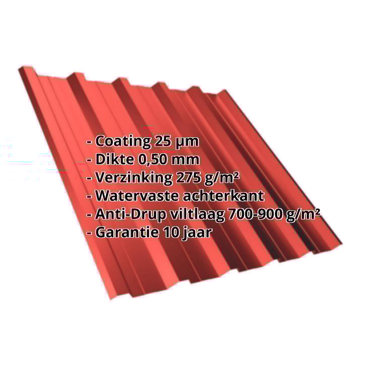 Damwandplaat T35DR | Dak | Anti-Drup 700 g/m² Staal 0,50 mm | 25 µm Polyester | 3016 - Koraalrood Damwandplaat T35DR | Dak | Anti-Drup 700 g/m² | Staal 0,50 mm | 25 µm Polyester | 3016 - Koraalrood #2