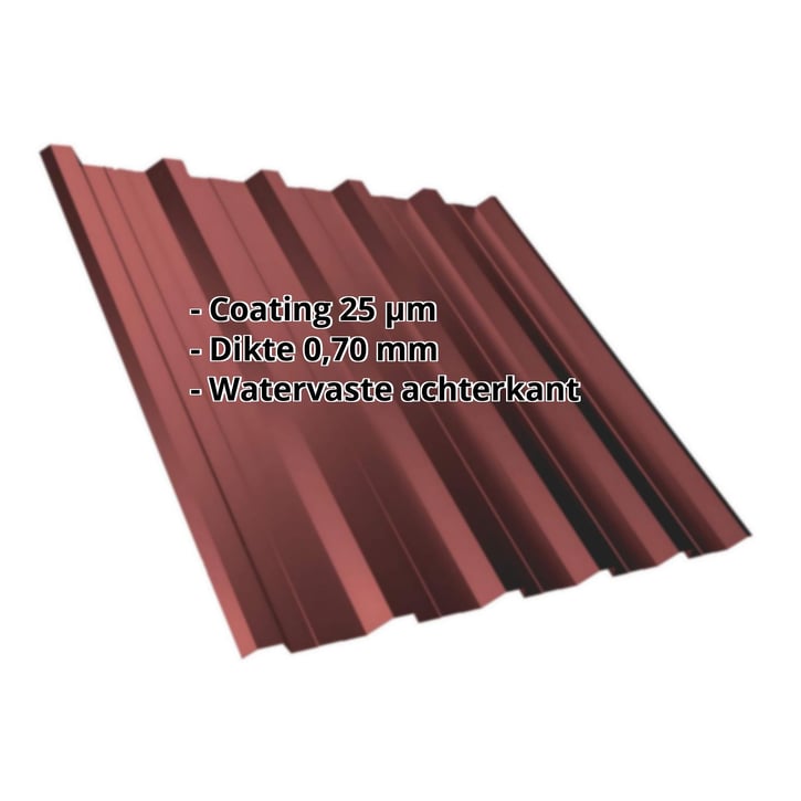 Damwandplaat T35DR | Dak | Aluminium 0,70 mm | 25 µm Polyester | 8012 - Roodbruin #2