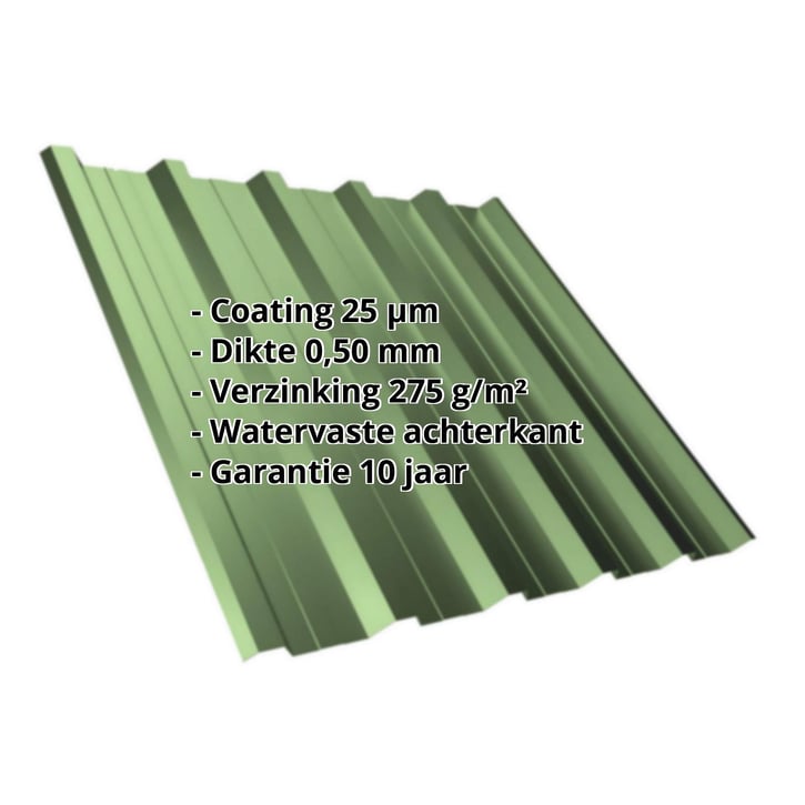 Damwandplaat T35DR | Dak Staal 0,50 mm | 25 µm Polyester | 6011 - Resedagroen Damwandplaat T35DR | Dak | Staal 0,50 mm | 25 µm Polyester | 6011 - Resedagroen #2